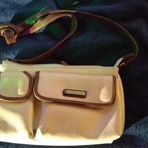 Small Tan & White Handbag